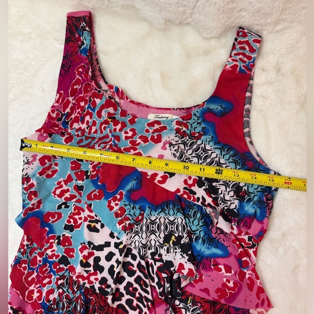 Teaberry Australian Brand Vibrant Multicolored Tiered Ruffles Dress- AUS 8 US 4 - Picture 11 of 14